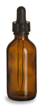 2 oz Amber Boston Round Glass Bottle with Dropper