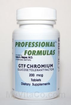 GTF Chromium w/ 200 mcg. Chromium Glucose Tolerant Factor 200 tablets by Dr. Hans Nieper